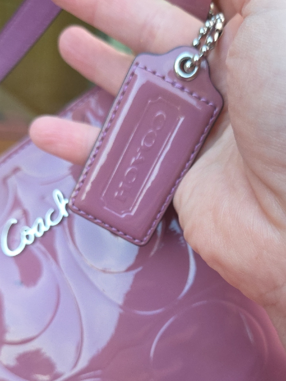 Coach F17728 Dusty Rose Patent Leather Rehab Tote Bag 2011 $300 Retail GUC - Picture 3 of 16